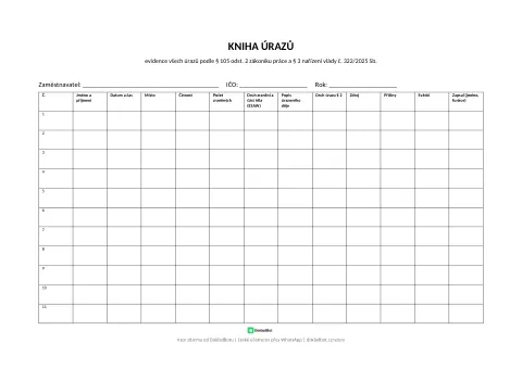 Náhled: Kniha úrazů v PDF